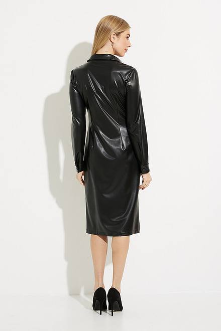 Joseph Ribkoff Faux Leather Shirt Dress Style 224097. Black. 2