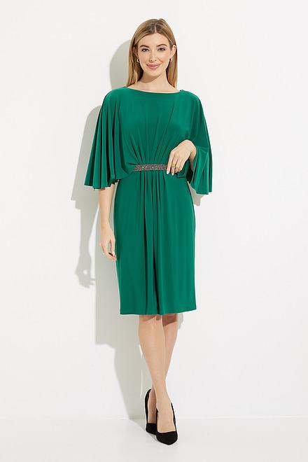 Joseph Ribkoff Flutter Sleeve Dress Style 224257. True Emerald. 5