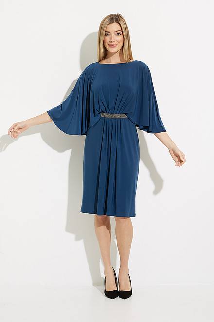 Joseph Ribkoff Flutter Sleeve Dress Style 224257. Nightfall. 5