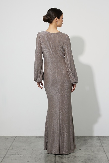 Joseph Ribkoff Gathered Gown Style 223711. Taupe. 2