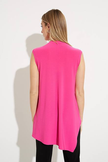 Sleeveless Asymmetric Tunic Style 161060. Dazzle Pink. 5