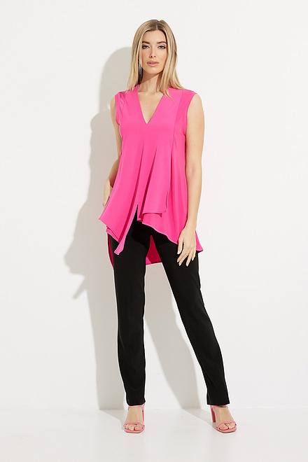 Sleeveless Asymmetric Tunic Style 161060. Dazzle Pink. 4