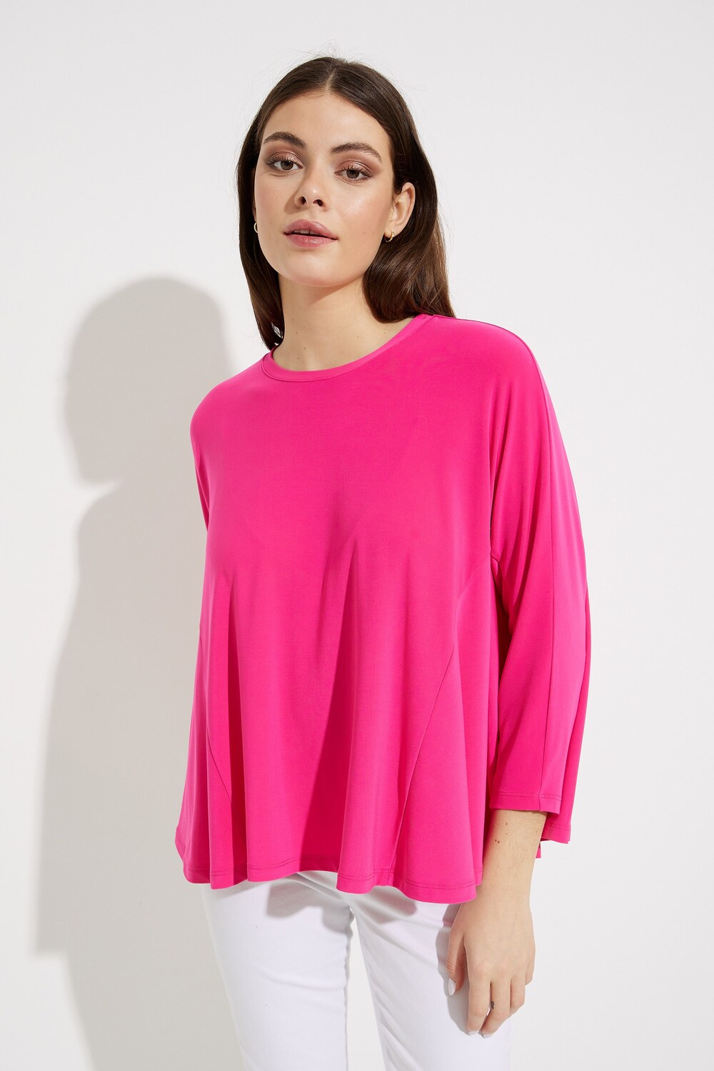 3/4 Sleeve Loose Top Style 232002. Dazzle Pink