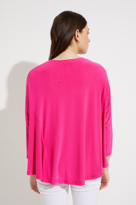 3/4 Sleeve Loose Top Style 232002. Dazzle Pink. 2