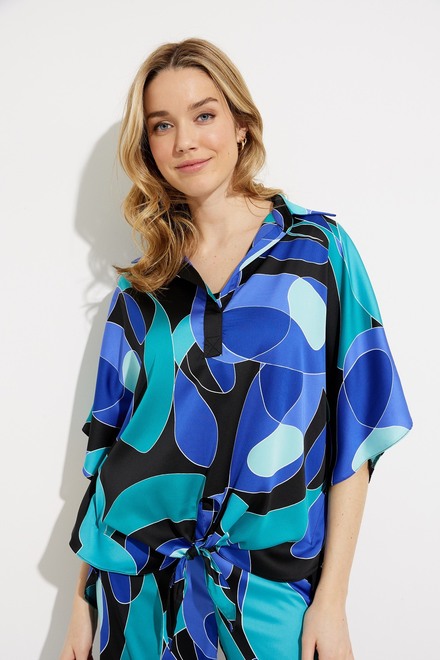 Pucci Printed Blouse Style 232003. Black/multi. 3