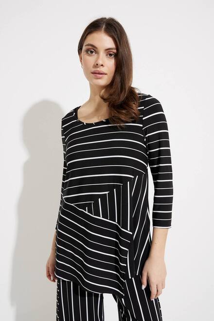 Mixed Striped Tunic Style 232005. Black/white