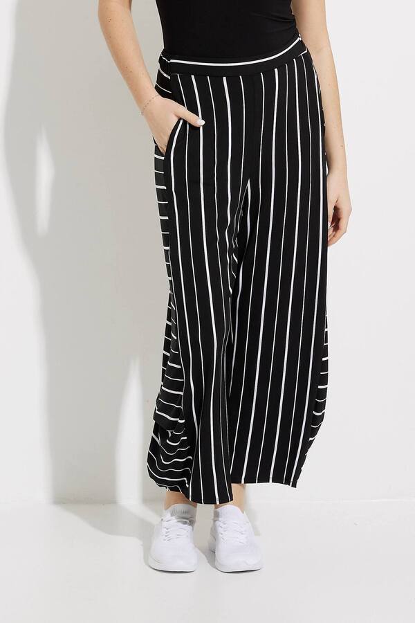 Striped Barrel Pants Style 232007. Black/white