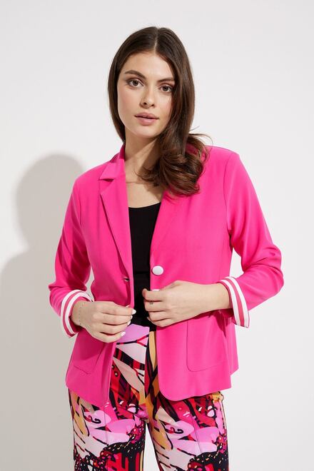 Striped Sleeve Blazer Style 232015. Dazzle pink