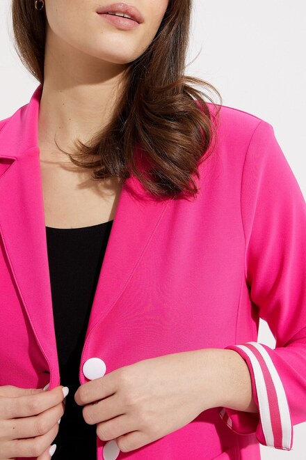 Striped Sleeve Blazer Style 232015. Dazzle Pink. 4