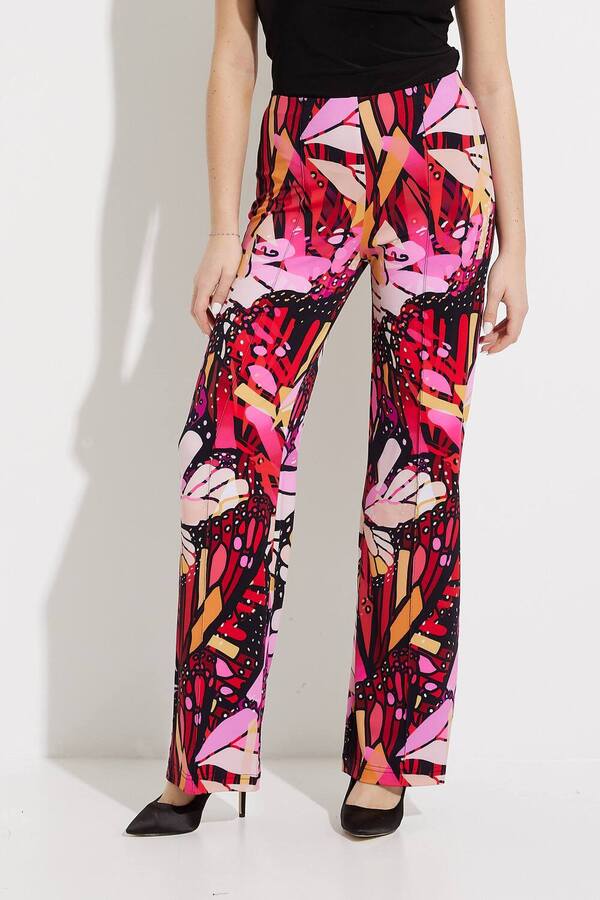 Printed High-Rise Pants Style 232022. Midnight Blue/multi