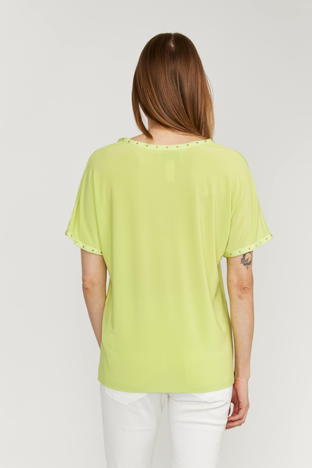 Stretch Waist V-Neck Top Style 232024. Exotic Lime. 2