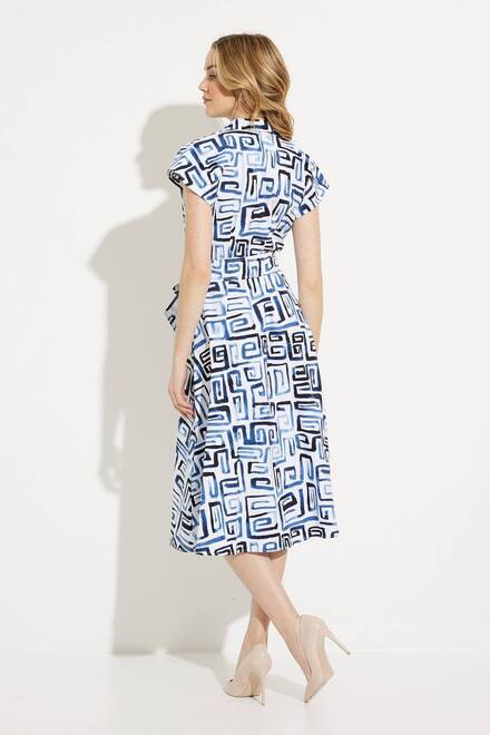 Geo Print Dress Style 232036. Blue/vanilla. 2