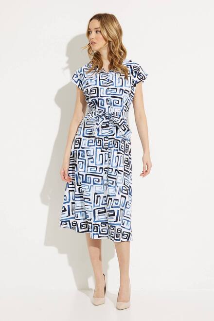 Geo Print Dress Style 232036. Blue/vanilla. 5