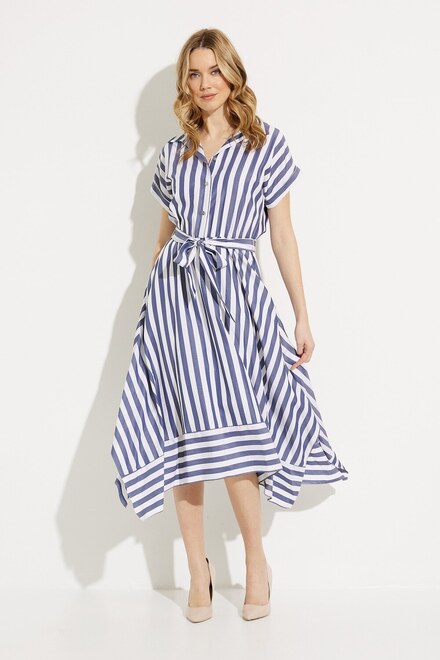 Striped Shirt Dress Style 232038. Blue/White