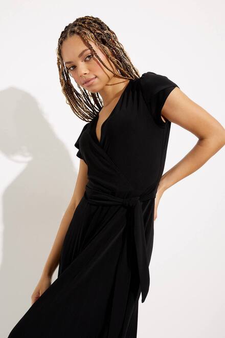 Knit Wrap Dress Style 232039. Black. 3