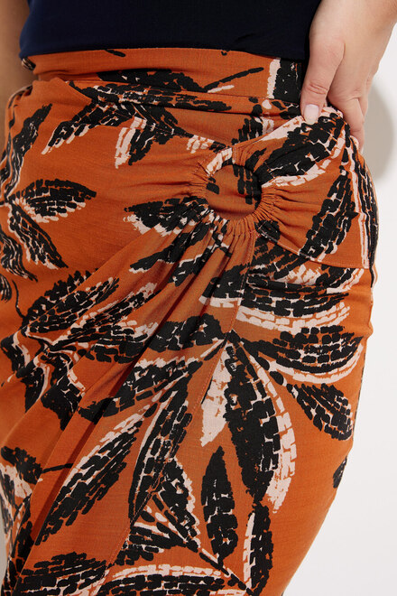 Printed Wrap Skirt Style 232078. Rust/multi. 3