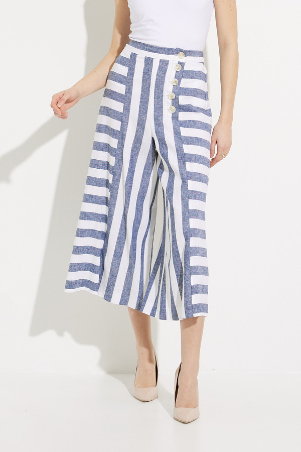 Striped Wide Leg Pants Style 232083. Blue/white