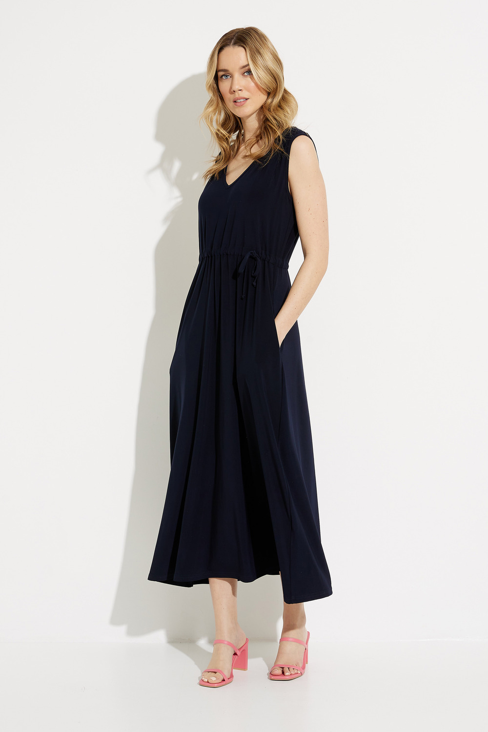 V-Neck Maxi Dress Style 232095. Midnight Blue