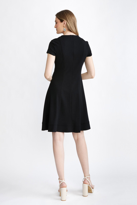 Short Sleeve Fit &amp; Flare Dress Style 232106. Black. 2