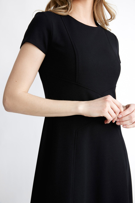 Short Sleeve Fit &amp; Flare Dress Style 232106. Black. 4