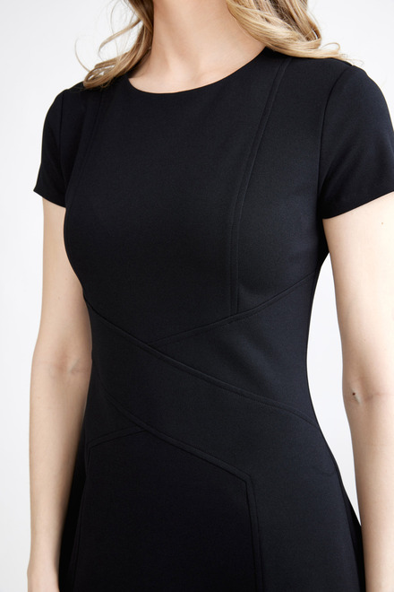 Short Sleeve Fit &amp; Flare Dress Style 232106. Black. 5