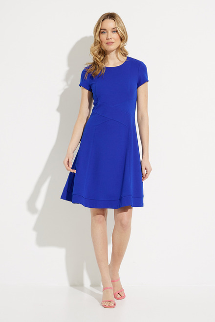 Short Sleeve Fit & Flare Dress Style 232106. Royal Sapphire 163