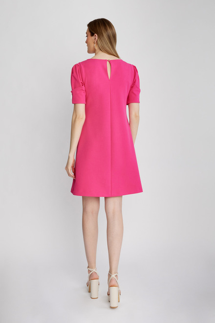 Rounded Neck Dress Style 232116. Dazzle Pink. 2