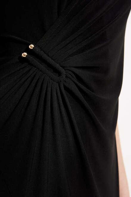 Wrap Front Dress Style 232120. Black. 3