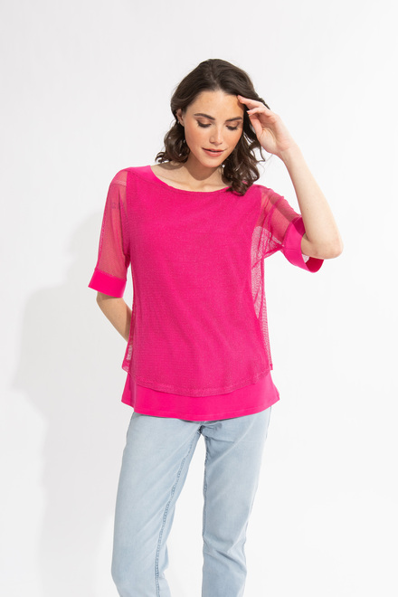 Ruffled Collar Blouse Style 232146. Dazzle pink