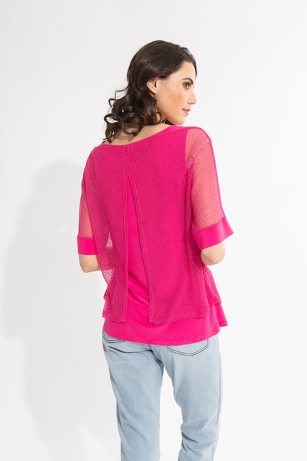 Ruffled Collar Blouse Style 232146. Dazzle Pink. 2