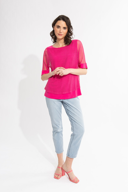 Ruffled Collar Blouse Style 232146. Dazzle Pink. 4