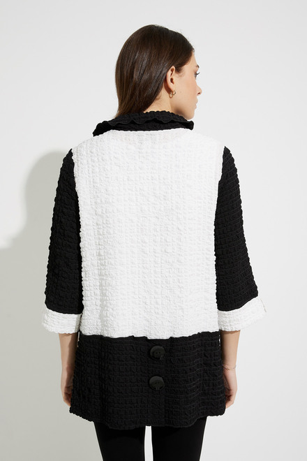 Shirred Collar Jacket Style 232147 . Black/white. 2