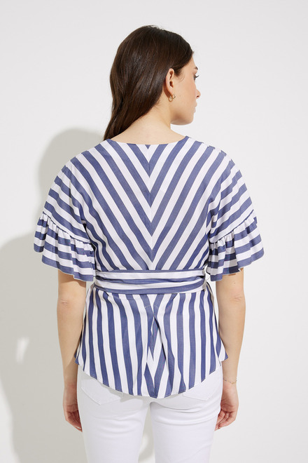 Striped Belted Top Style 232168. Blue/white. 2
