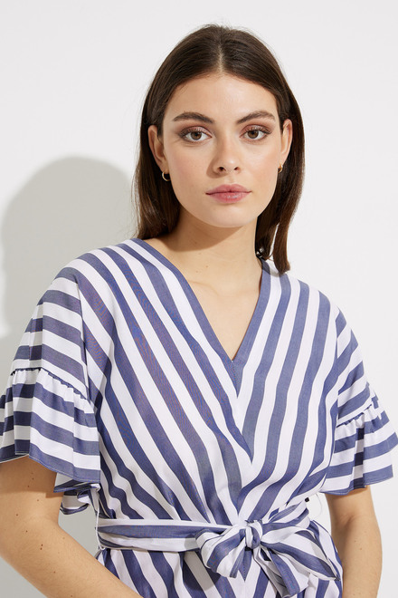 Striped Belted Top Style 232168. Blue/white. 3