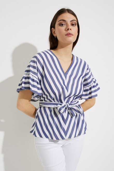 Striped Belted Top Style 232168. Blue/white. 4