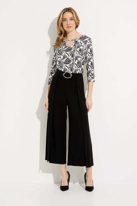 Belted Wide Leg Pants Style 232179. Black. 2