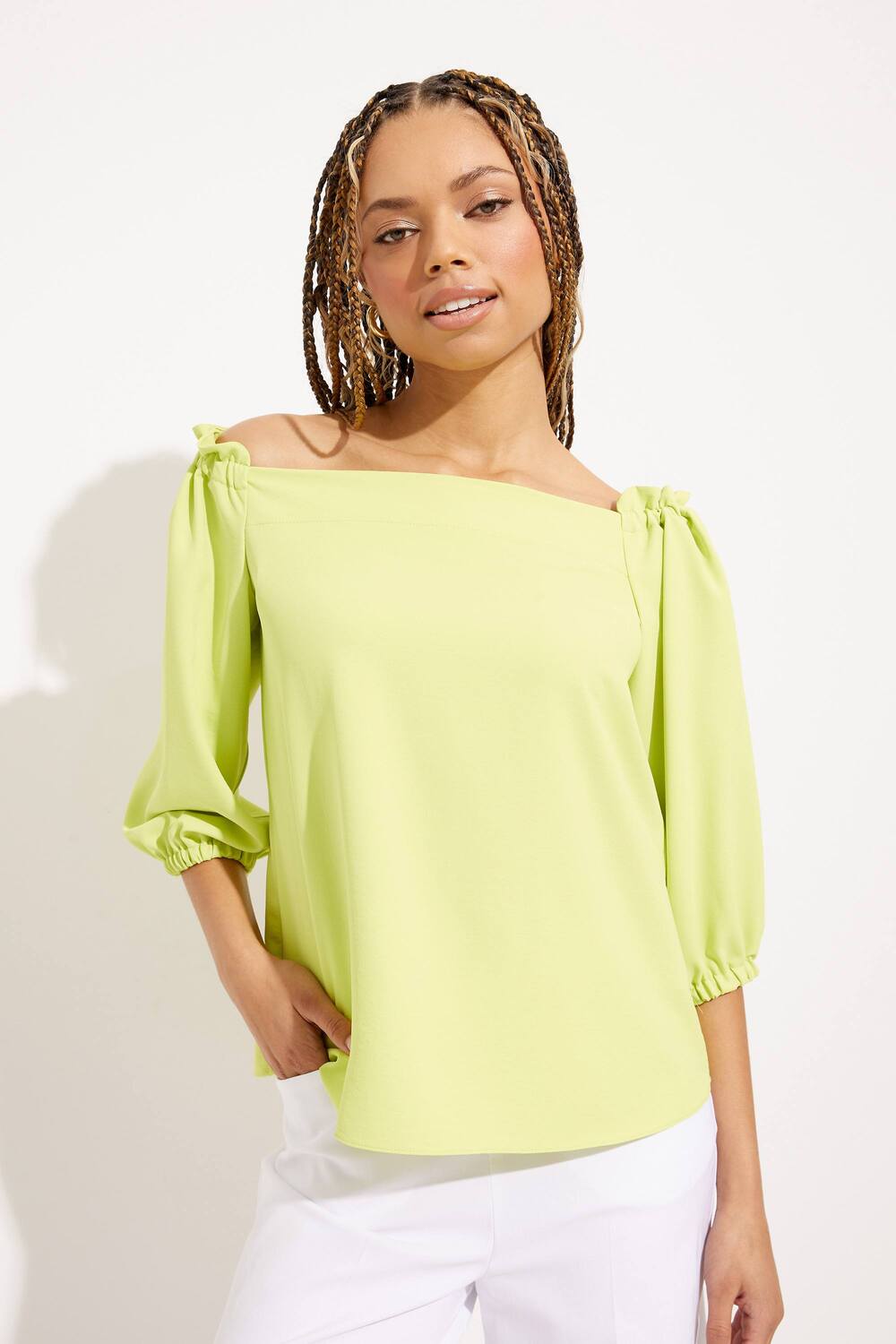 Off-Shoulder Loose Top Style 232181. Exotic Lime