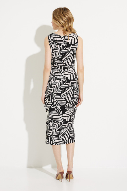Palm Print Sleeveless Dress Style 232197. Black/moonstone. 2