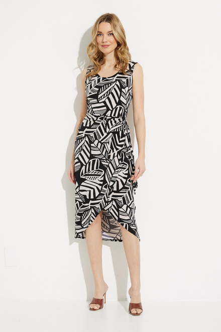 Palm Print Sleeveless Dress Style 232197. Black/moonstone. 5