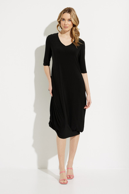 V-Neck Jersey Dress Style 232199. Black