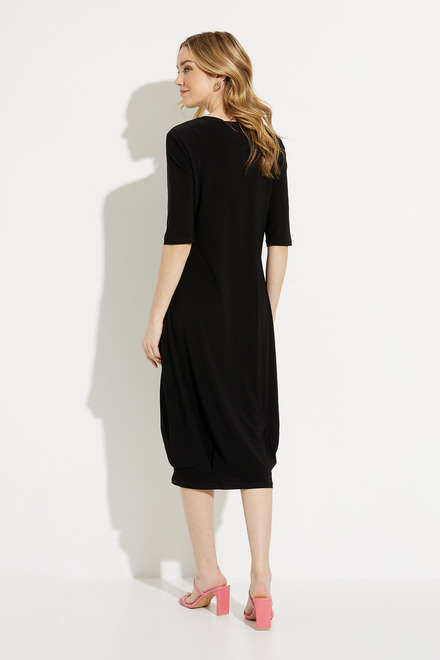 V-Neck Jersey Dress Style 232199. Black. 2