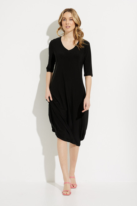 V-Neck Jersey Dress Style 232199. Black. 5