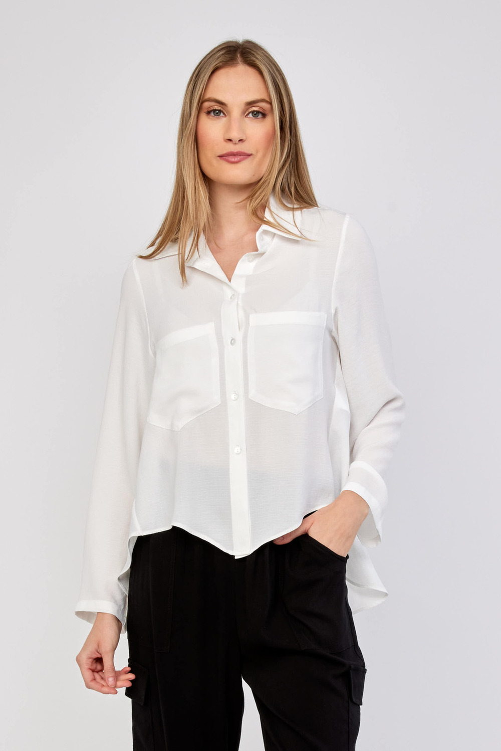 Tiered Blouse Style 232217. White
