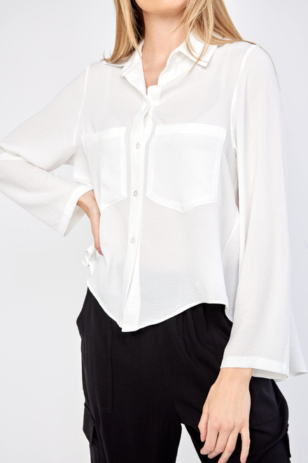 Tiered Blouse Style 232217. White. 3