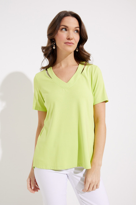 Cut-Out Neck Top Style 232219. Exotic lime