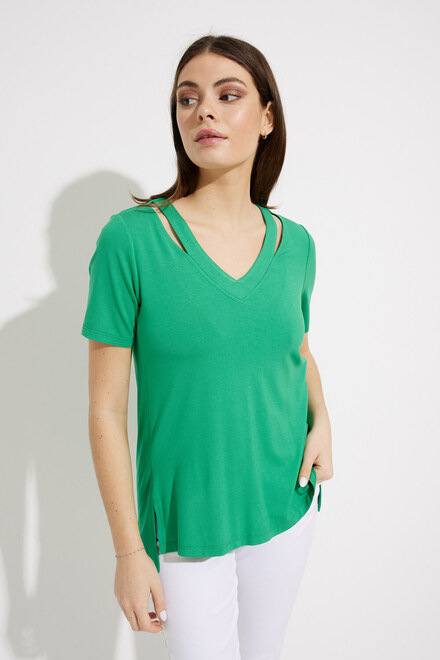 Cut-Out Neck Top Style 232219. Foliage. 4