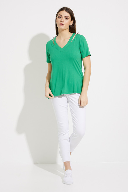 Cut-Out Neck Top Style 232219. Foliage. 5