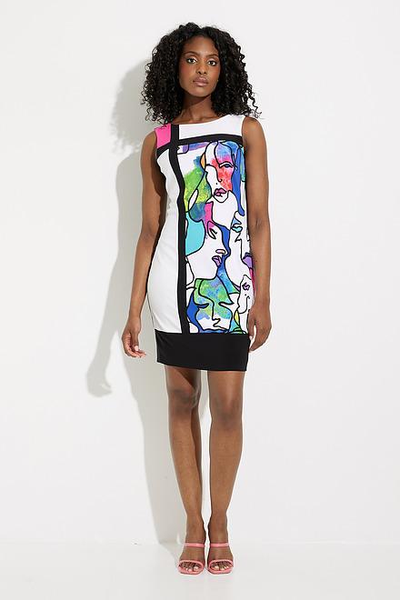 Colour-Blocked Printed Dress Style 232223. Vanilla/multi. 5