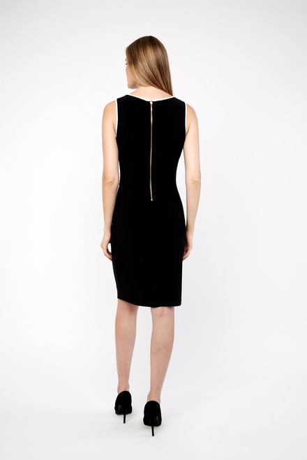 Belted Waist Dress Style 232226. Black/vanilla. 2