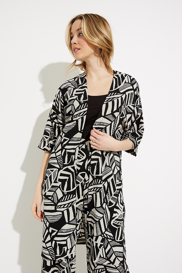 Palm Printed Cover-Up Style 232230. Black/moonstone